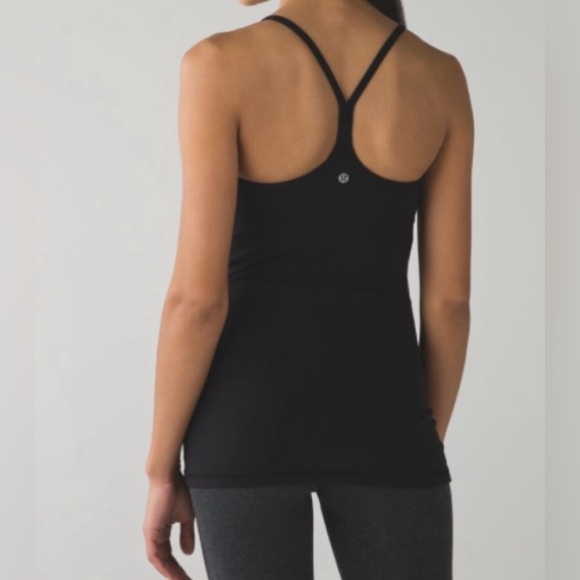 LULULEMON Black Ever Ready Training Tank Top Y Back Built In Bra Athletic Size S - Picture 1 of 9